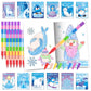 BenLouis 24 Frozen Mini Coloring Books with 24 Stacking Crayons Party Favors Winter Snowflake Themed Activity Book Crafts Bulk f