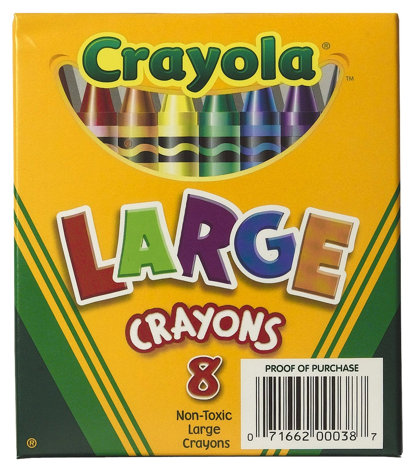 Crayola 8Ct Large Crayons Lift Lid Box