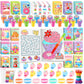 BenLouis 168Pcs Candyland Party Favors Ice Cream Donut Coloring Book Crayon Stickers Set Bulk for Kids Cupcake Lollipop Sweet Tr