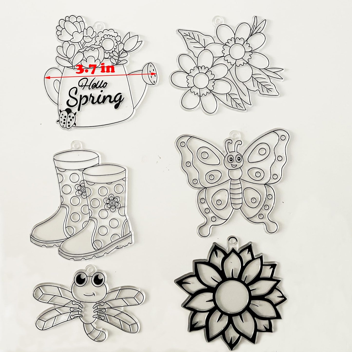 Ayhuhra 30 Sets Spring Flower Suncatcher Craft Kit Butterfly Sun Catcher DIY Window Paint Art Suncatcher Kits for Spring Summer