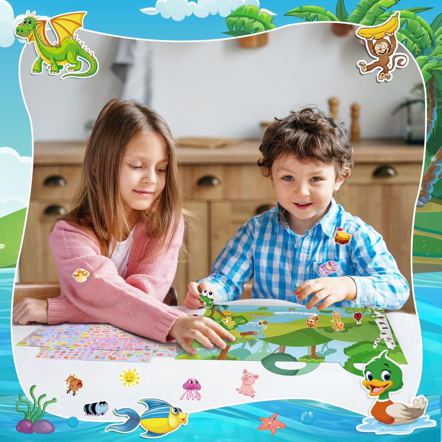 3200+PCS Stickers for Kids, 102 Sheets Cartoon Animal Sticker for Toddlers, Reward Cute Stickers 18 Theme for School Teachers St
