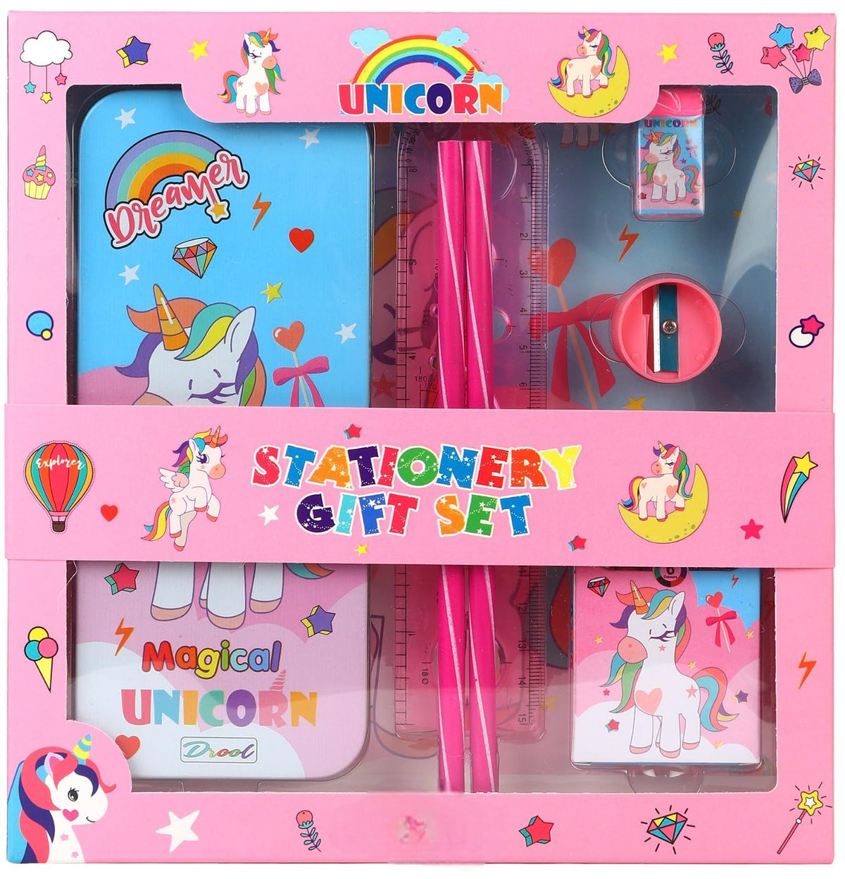 Taufa Villa Unicorn Stationery Set Combo Boys Girls Pencil Box Set School Supplies Stationery Gift With Unicorn Fancy School Sta