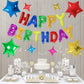 Happy Birthday Balloons Banner, Colorful Happy Birthday Foil Balloons 16 Inch Mylar Foil Letter Balloons With 8 Pcs Multi-Color