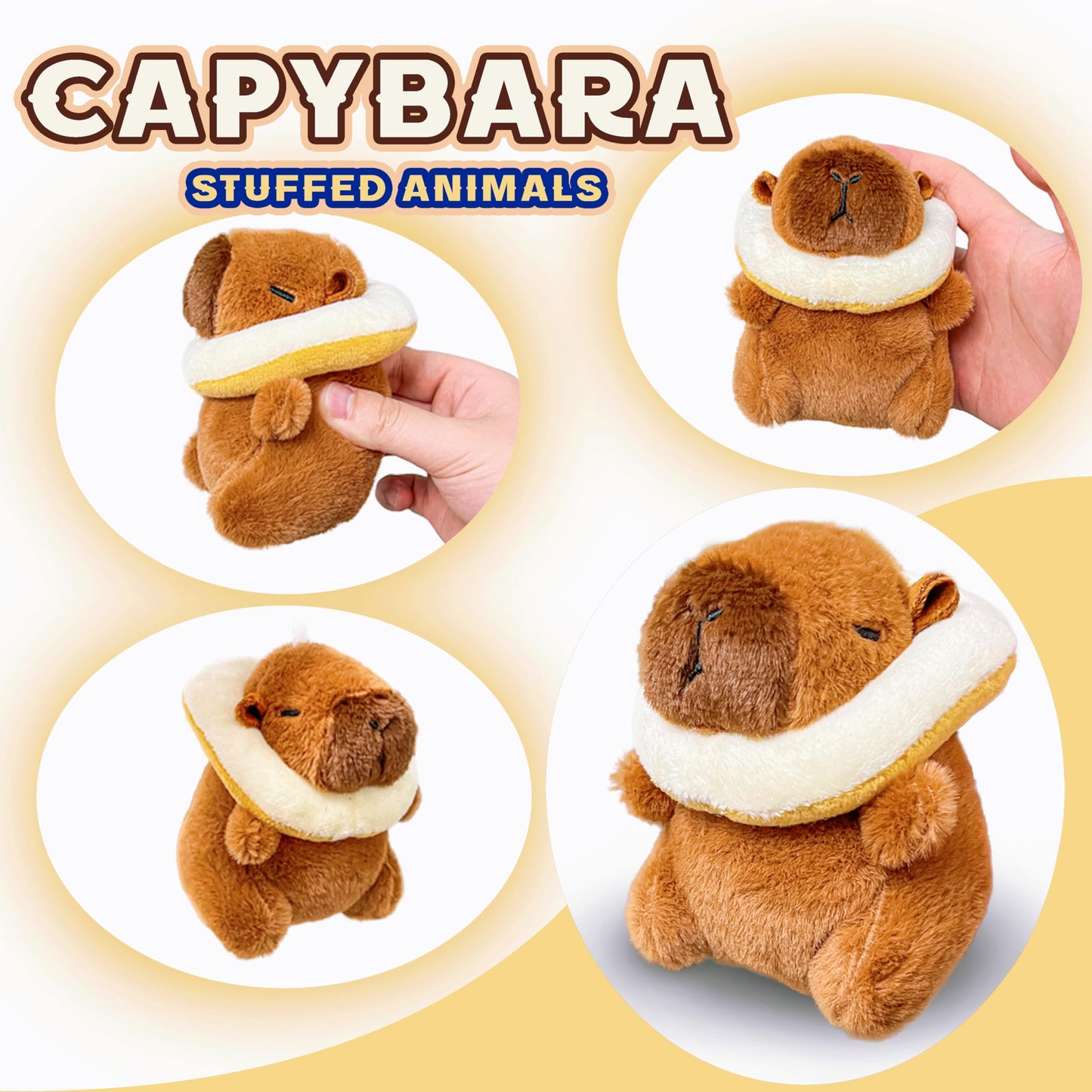 Cuddly Capybara Stuffed Animals Plush Toys for Kids and Toddlers  Cute Capybara Plushies  Plush Keychains Toy  Mini Stuffed Animals for Birthday Gifts  Goodie Bag and Easter Basket Stuffers