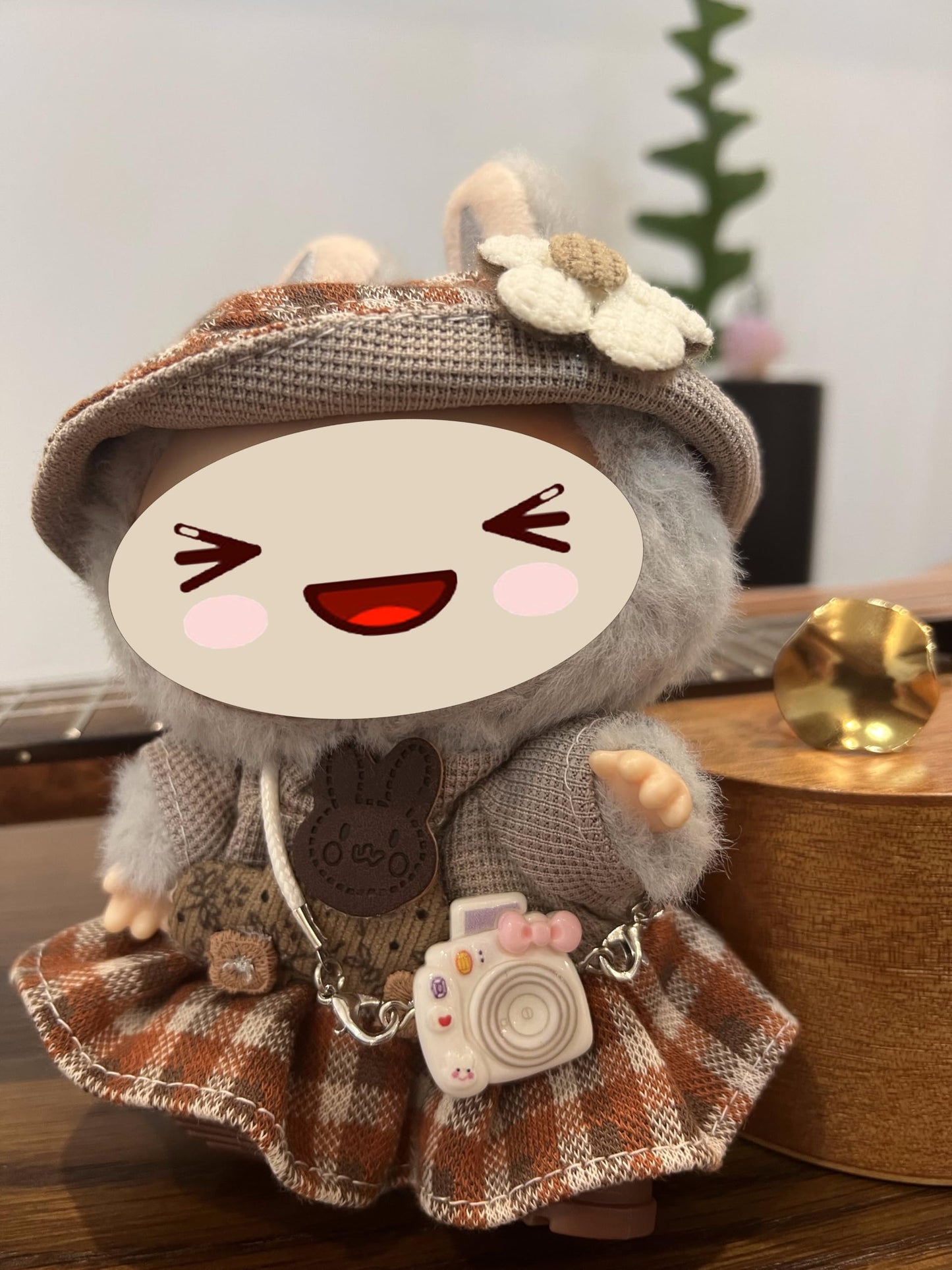 Doll Clothing - Babydoll Clothes Set Chic Outfit Handmade Garment Dress With Shoes And Accessories(No Doll), Brown-Lbb017
