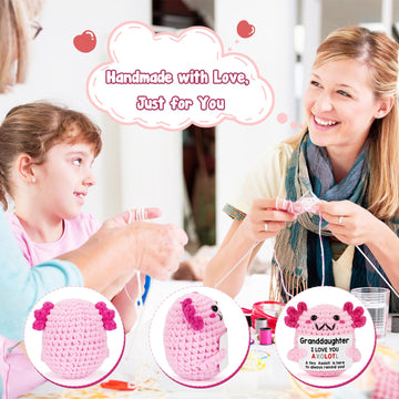 Weyon Granddaughter Gifts From Grandma Grandpa Or Grandparents, Crochet Axolotl For Year Old Girl Teens Teenage, Best For Birthd