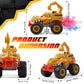 Veslier Dinosaur Monster Truck Toys for Boys Age 3 4 5 6 7 Year Old -Lights & Sounds Large Transportation Truck Toy for Kids Boy