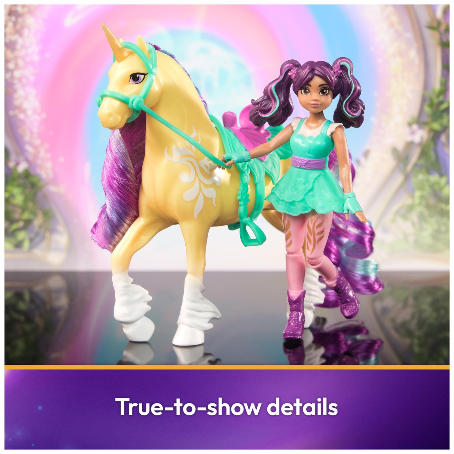 Unicorn Academy, Ava & Leaf Set With 2 Riding Accessories & Hair Styling Tool, Dolls & Unicorn Toys For Girls Ages 4 And Up