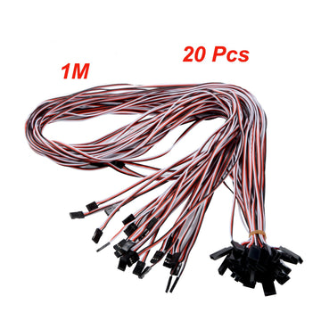YXQ 1M Servo Extension Cable 3 Pin Male to Female Lead Wire for RC Airplane (20Pcs)