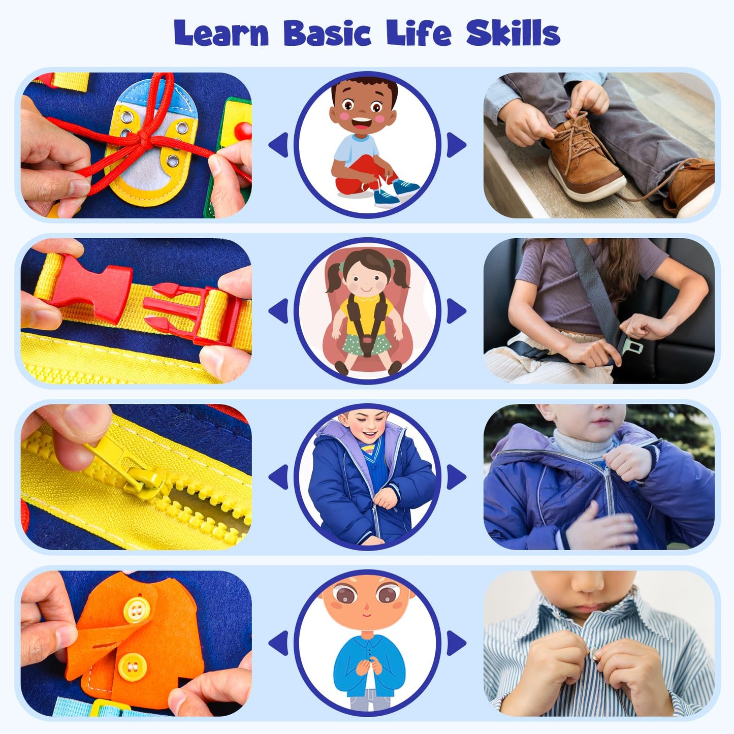 Busy Board Montessori Toys for Toddlers: Busy Book Sensory Board Quiet Book Educational Activity Book for 3 4 5 Year Old Gifts f