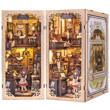 Fsolis Book Nook Kit, Diy Miniature House Kit Wooden Puzzle Booknook For Adults Decorative Bookend Bookshelf Alley Bookcase Deco