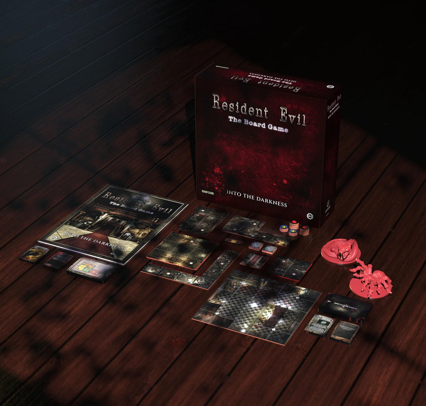 Steamforged Games Resident Evil Into The Darkness Board Game - Compact Size with Monster Miniatures on 80mm Base, Model 229987