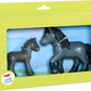 Haba Little Friends Momma And Baby Playset - Cassandra Horse And Cleo Foal Chunky Plastic Farm Animal Toy Figures