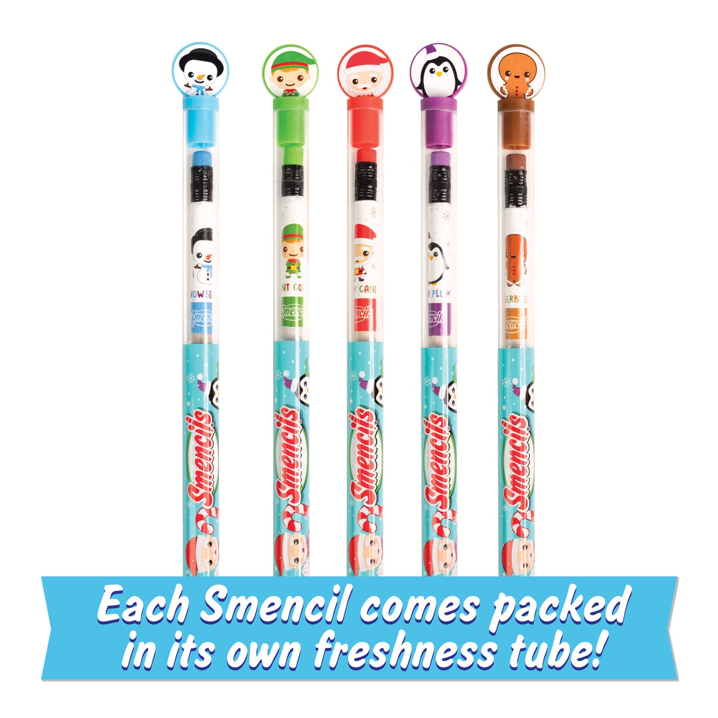 Scentco Holiday Smencils (2 Pack) - HB #2 Scented Fun Pencils, 5 Count - Stocking Stuffer, Gifts for Kids, School Supplies, Part