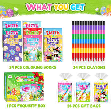 ZMLM 24 Coloring Books for Kids Party Favors: Bulk 24 Crayons Mini Coloring Books for Kids Ages 4-8 Birthday Goodie Bags Stuffer