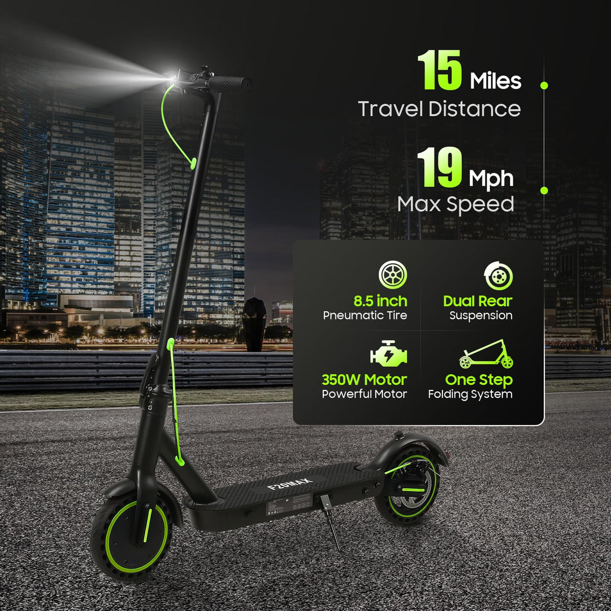 Sco Motor ChangBu Electric Scooter,19 Mph Top Speed,15 Miles Range,8.5 Solid ...