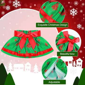 6 Pieces Santa Clothing Elf Dance Skirt Set Christmas Elf Skirts For Christmas Doll Holiday Decorations (Not Include Doll) (Classic Style)