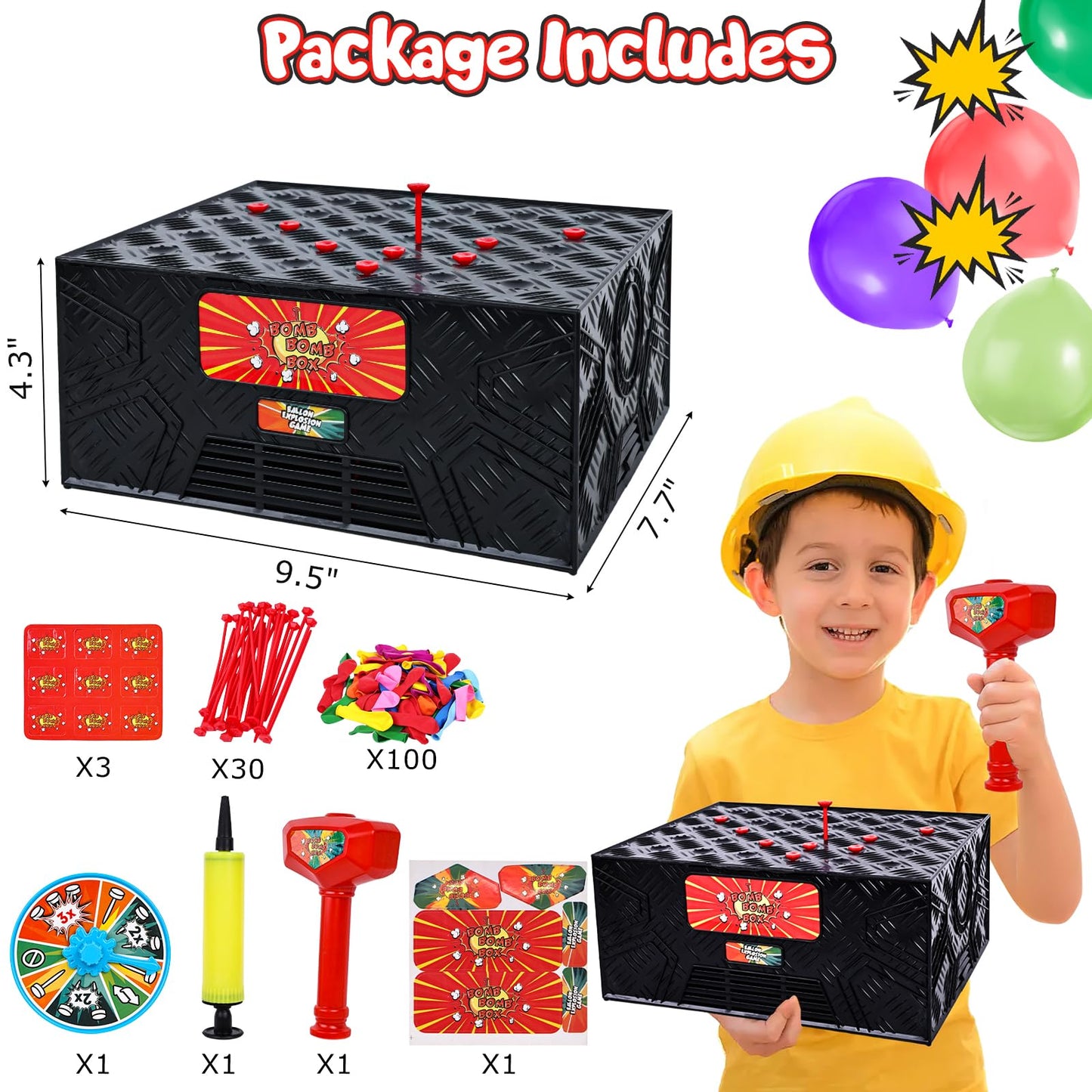 Lovestown Whack A Balloon Game, Balloon Popping Game Blast Box Balloon Game For Kid Family Gathering