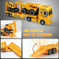 Yiwsnust Construction Carrier Truck Set - Large 25.6'' Semi-Trailer with Excavator & Dump Truck, Yellow, Plastic, Model 666-68F