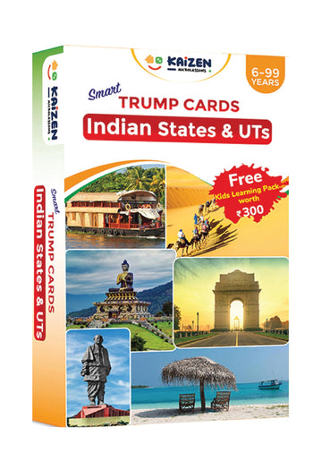 Kaizen Microlessons Kid Dedicated Deck Card Games (Trumps: Indian States)