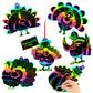JULMELON 36Pcs Thanksgiving Fall Arts and Crafts, Rainbow Scratch Paper Art Cute Turkey Crafts for School Classroom Activity Aut