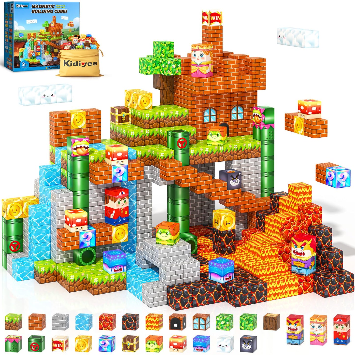 Magnetic Blocks Building Toys  Mine Magnet World Game Set for Kids Ages 4-8 5-7 6-8  STEM Sensory Magnetic Toys for Toddlers  Gift for 3+ Year Old Boys Girls