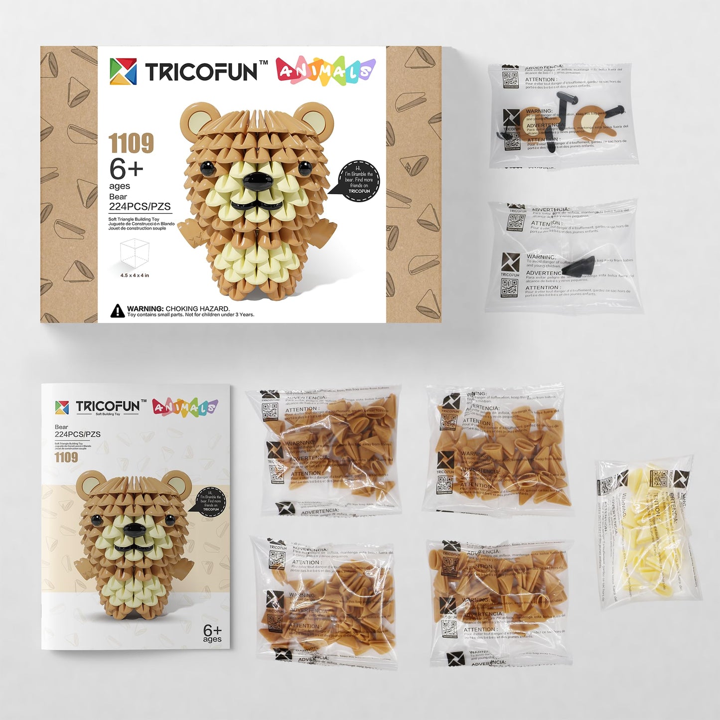 Tricofun Creative Soft Building Blocks, Cute Animal Kit Assembling Building Toys Gifts For Kids And 6+ Interactive Building Toy