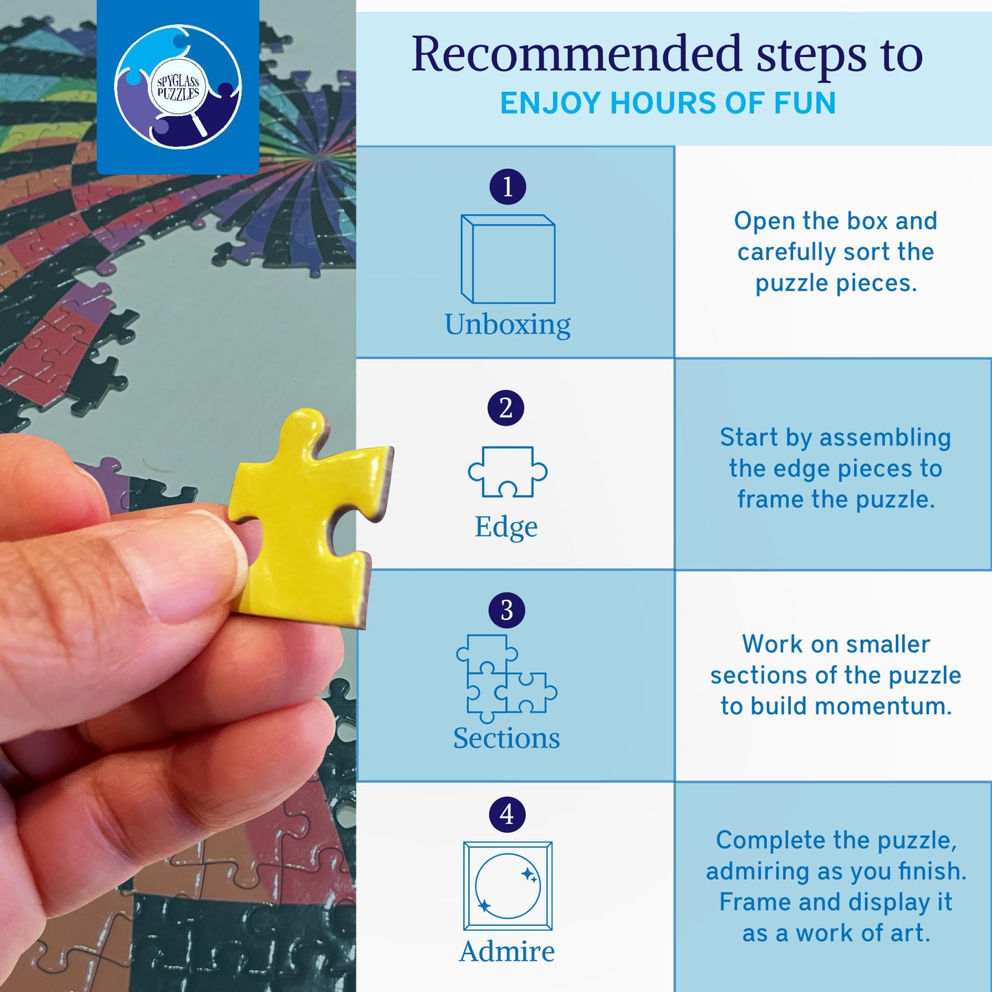 Jigsaw Puzzles For Adults 1000 Pieces Hard Puzzles For Adults And Kids - Unique Round Puzzle - Difficult Near Impossible Black And White Puzzles Fun Gear Puzzle By Spyglass Puzzles