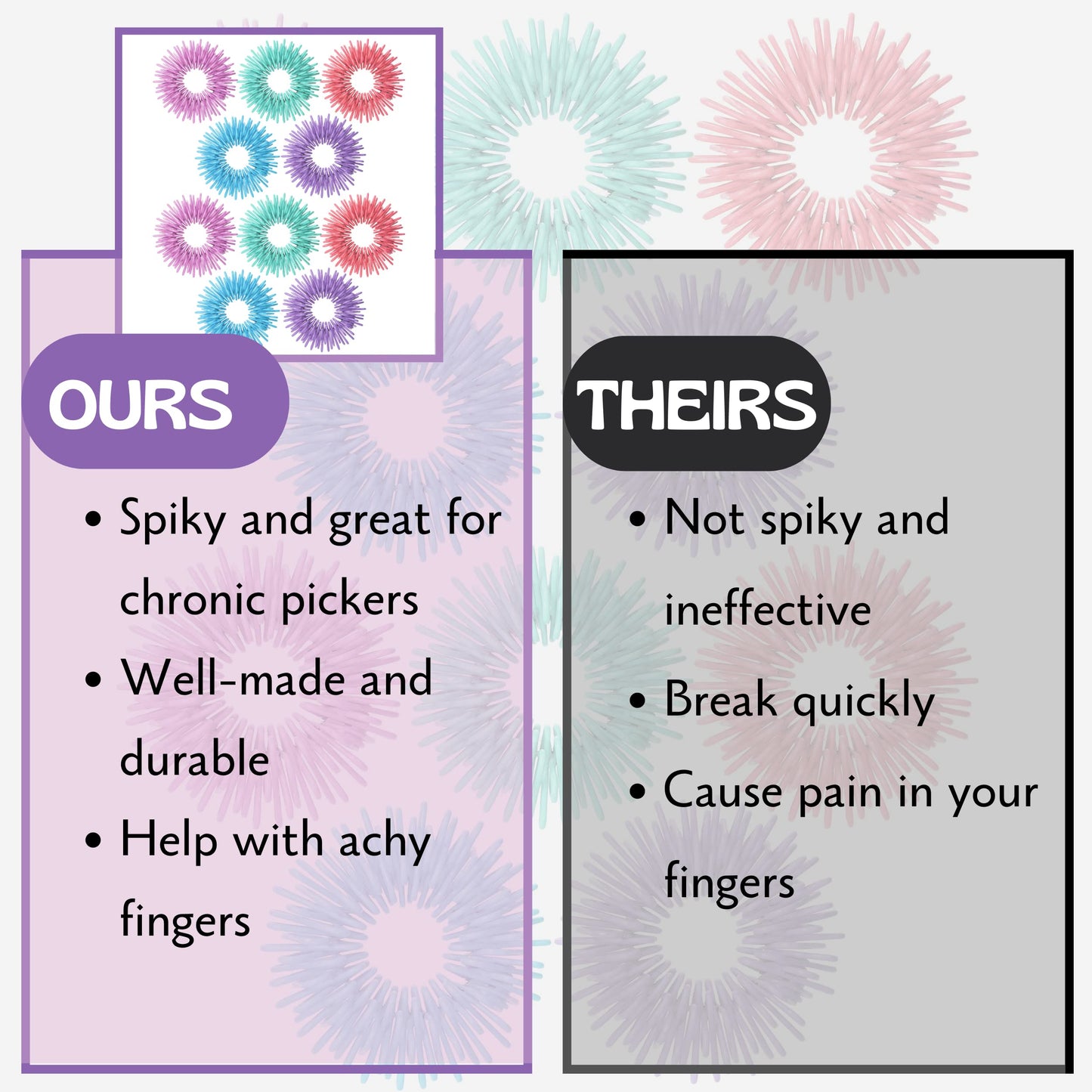 Mr. Pen- Spiky Sensory Rings, 10 Pack, Pastel Colors, Stress Relief Fidget Sensory Toys, Fidget Rings, Fidget Ring for Anxiety,