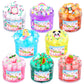 8 Pack Jelly Cube Clear Slime Kit, Crunchy Slime with Peach, Strawberry and Watermelon Charms, Super Soft and Non-Sticky, Stress