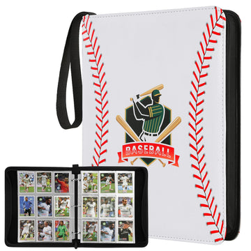Baseball Trading Card Binder 9 Pocket  enhanced Zip Trading Card Binder  Waterproof 720 Double Sided Pocket PU Collection Binder  Card Album for YuGiOh  MTG  TCG  Game Cards & Sports Cards (white 2)