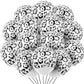 Gejoy 36 Pcs Cheetah Balloons White and Black Leopard Print Balloons 12 Inch Spots Latex Leopard Jungle Animal Decorations for C