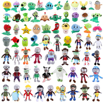 Jhesao 6 Pcs Pvz Plushies Plants And Zombies Plush Random Different Types Toys Normal Zombies Pvz Plush 1 2 Stuffed Soft Doll New