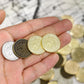 Actiondrake Metal Pirate Coins, 40 Pieces Lots Of Toy Gold Coins For Tabletop Gaming, Roleplaying, Dnd Props Accessories, Treasu