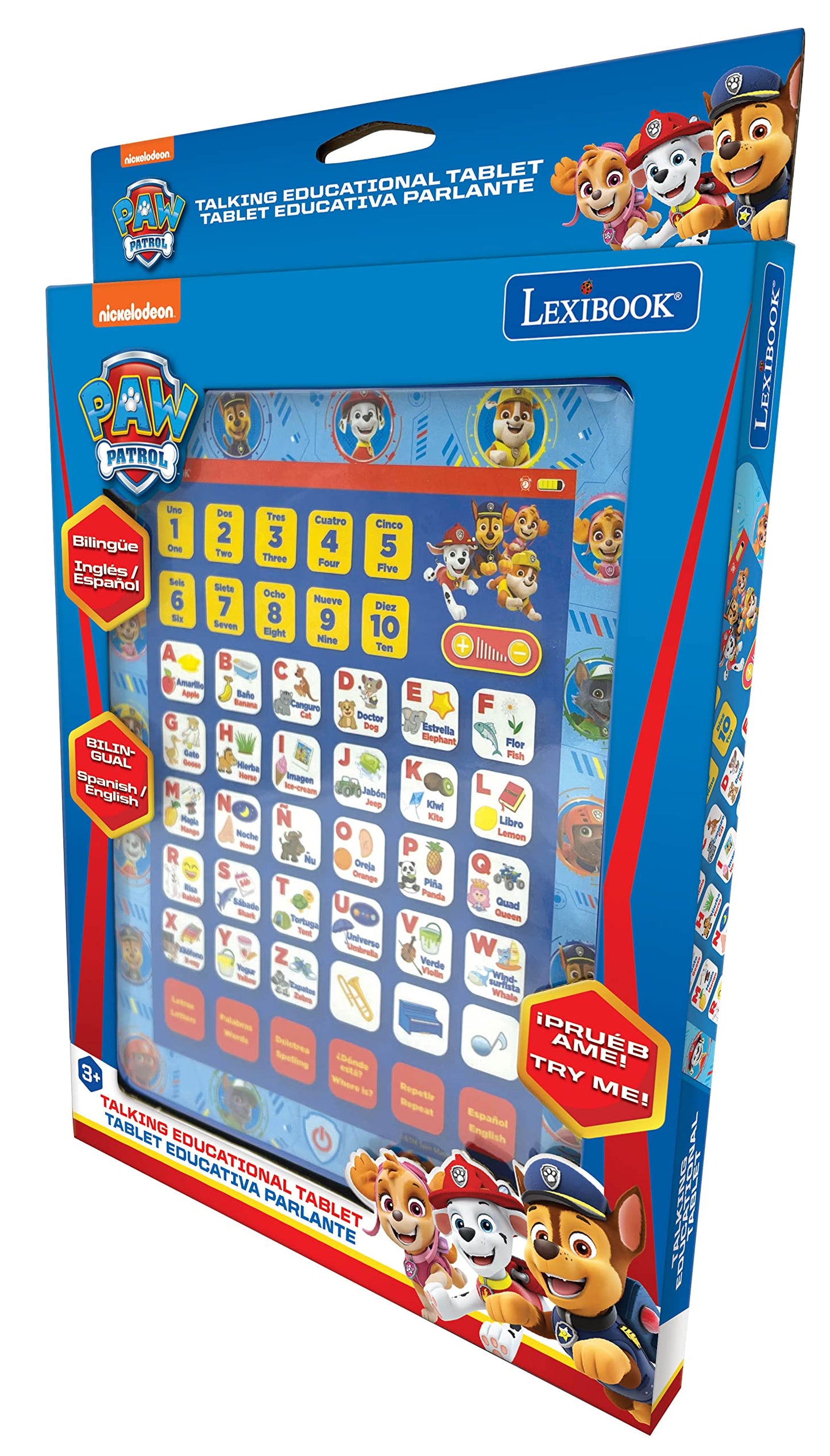 Lexibook, Paw Patrol, Educational Bilingual English/Spanish Interactive Learning Tablet, Toy To Learn Alphabet, Letters, Numbers, Words, Spelling And Music, Blue, Jcpad002Pai2