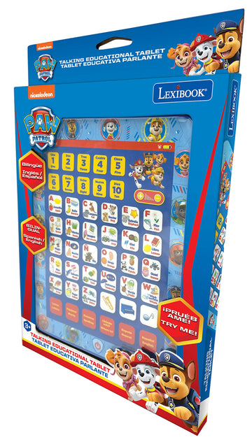 Lexibook, Paw Patrol, Educational Bilingual English/Spanish Interactive Learning Tablet, Toy To Learn Alphabet, Letters, Numbers, Words, Spelling And Music, Blue, Jcpad002Pai2