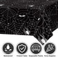 Halloween Tablecloth 3Pcs Black Spider Web Tablecloth Halloween Party Decorations Supplies Rectangular Spider Cobweb Plastic Table Cover For Halloween Baby Shower, Birthday Decorations - 54' X 108'