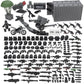 SWAT Team Military Accessories Kit 325 Pcs  Pack Gear E.O.D Suit NVD Helmet Shipping Container protective coveringy Building Block Toy for Police Soldiers Compatible with Major Brands