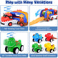 Funmission 5-In-1 Dinosaur Toys For Kids 3-5, Dinosaur Truck With 4 Pack Small Pull Back Dino Car, Dinosaur Cars Set, Birthday,