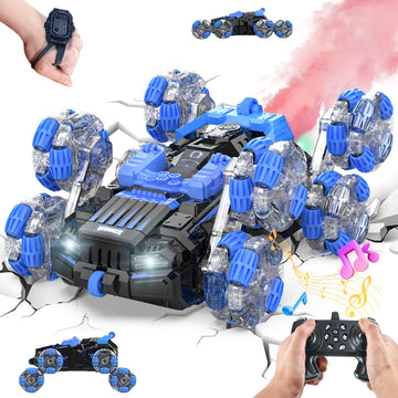 8Wd Gesture Sensing Stunt Rc Cars - 2.4Ghz Hand Controlled Drift Car With Spray, Light & Sound, 360 Rotation Transform Climbing
