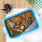 Madzee 15 Inch Portable Sensory Bin Play Tray With Lid, Fill With Water, Sand, Beads And More (Blue)