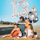 Katchon, Big Silver 13 Balloon Numbers - 40 Inch | 13Th Birthday Decorations For Girls | 13 Number Balloons, 13Th Birthday Decorations For Boys | 13Th Birthday Balloons, 13Th Balloons For Anniversary
