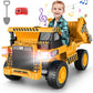 Hikole Ride On Dump Truck For Kids, Electric Cars With Remote Control, Dump Bed, Shovel, Bluetooth, Music Player, Ride On Construction Vehicles For Kids 4-8, Yellow