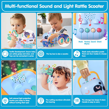 SUPVIB Baby Toys 0-6 Months - Colorful Infant Rattle Teething Toys with Music, 5 PCS Newborn Gifts for Boys & Girls, Thanksgiving & Christmas