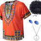 Kids Hippie Costume For Boys Girls 60S 70S 4 Pcs T-Shirt Afro Wig Set For Halloween Party Cosplay 11-12 Years Yellow