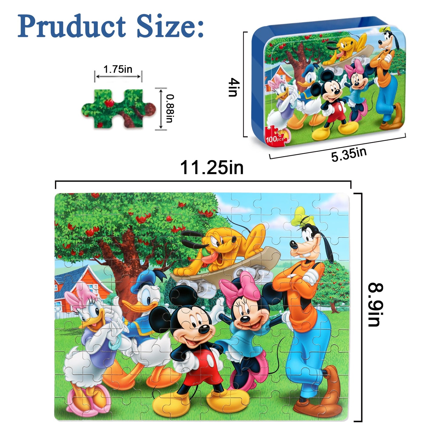 Puzzles For Kids Ages 4-8 100 Pieces Jigsaw Puzzles For Boys And Girls Educational Learning Puzzles In Metal Box