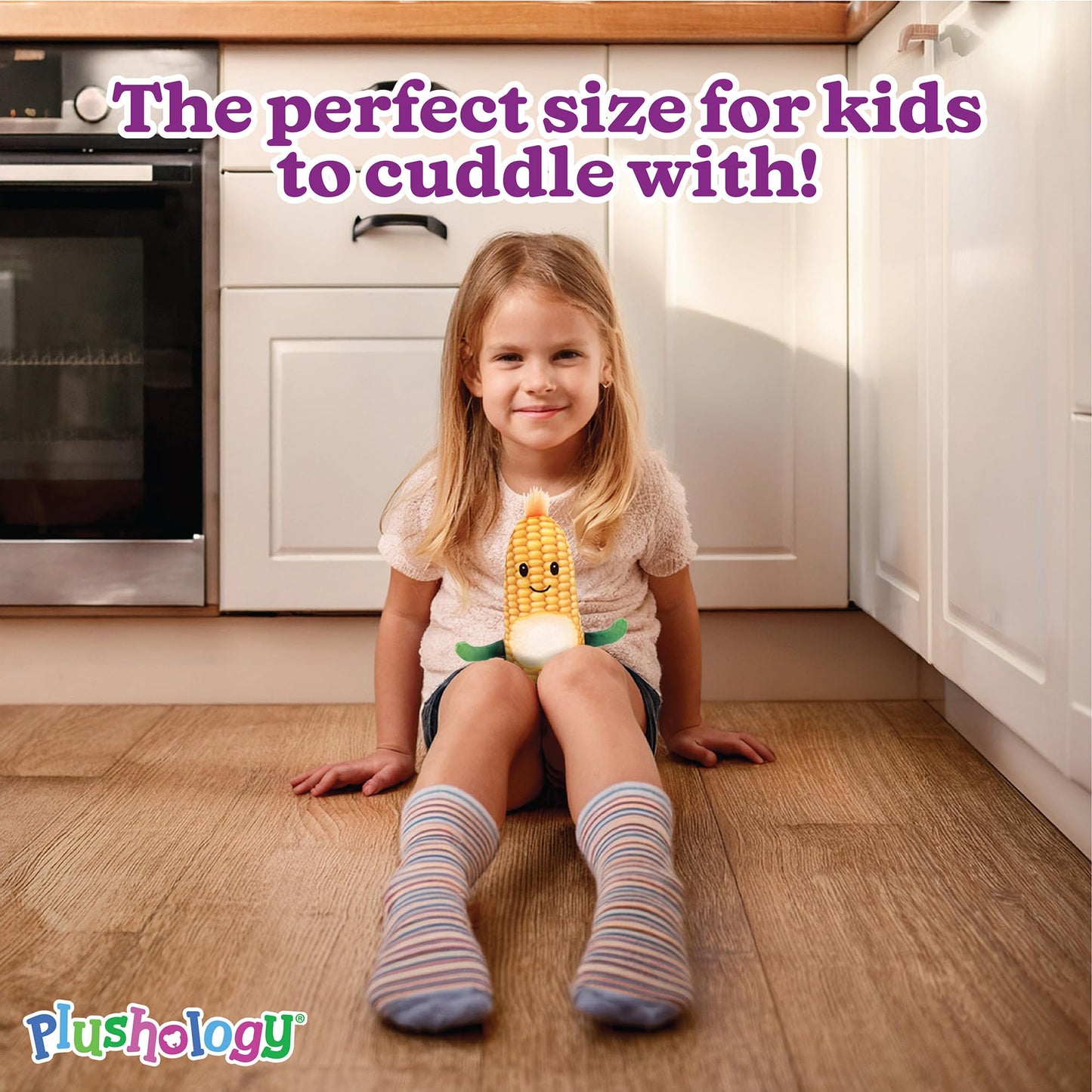 PLUSHOLOGY Squishy Corn Cob Plush Toy - Ultra Soft 7" Stuffed Animal for Kids and Adults - Multicolored, Child-Safe Embroidered Eyes, Model 155128