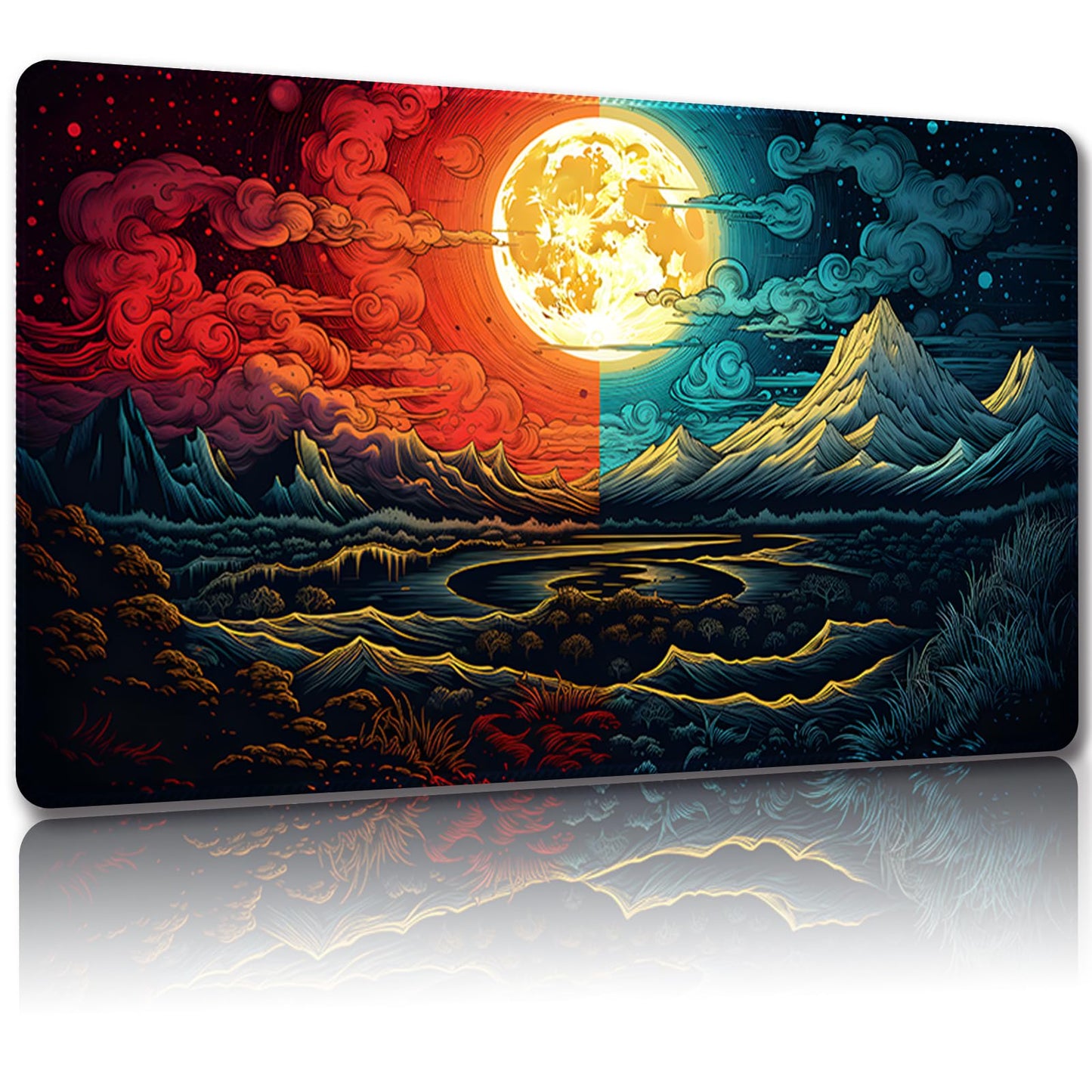 Malqiqi Playmat For Mtg, With Free Storage Bags,Game Mat 24 X 14 Inches, Tcg And Board Game Mat For Cards,Mousepad Desk Mats (Ma