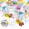 Qyeahkj Giant Happy Birthday Coloring Tablecloth For Kids Large Birthday Coloring Poster Tablecover Decoration Birthday Coloring
