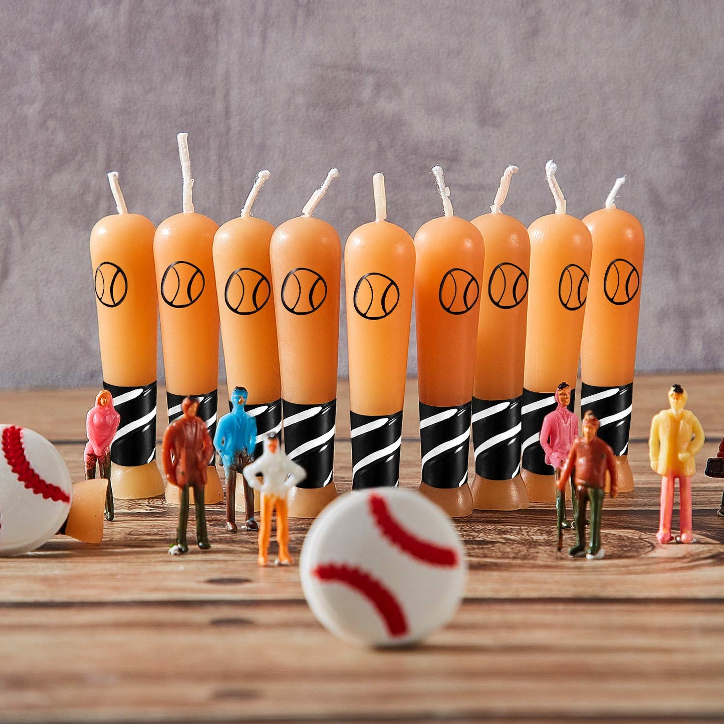 18 Pieces Baseball Bat Candle Baseball Sports Birthday Candle Baseball Cake Cupcake Candle for Birthday Baby Shower Baseball Fan